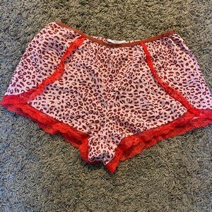 Victoria's Secret Red Lace Leopard Print Panties sleep shorts